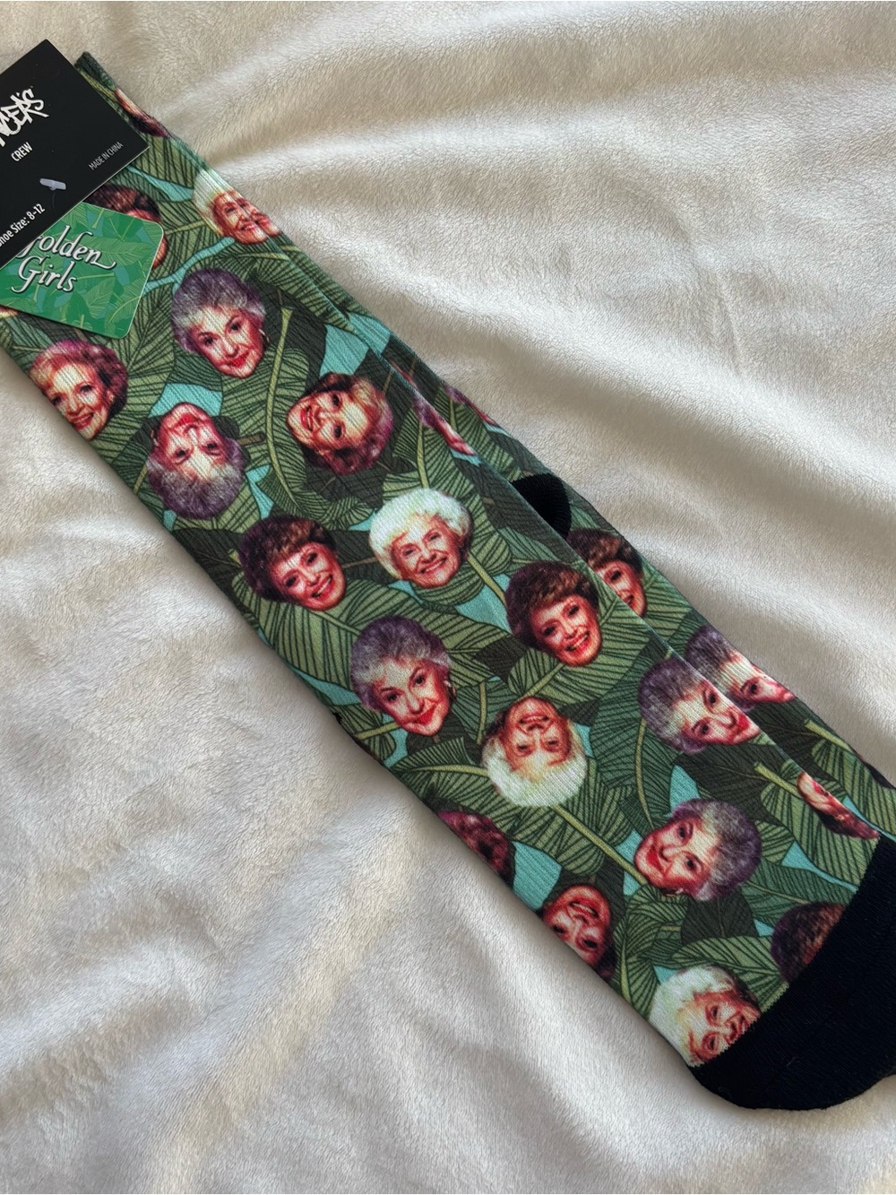 Spencer's Golden Girls Socks Crew Blanche Dorothy Rose Women Shoe Size 8-12 NWT